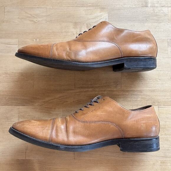 Banana Republic men size 11 M Brown leather lace up oxford dress shoes - Picture 4 of 12